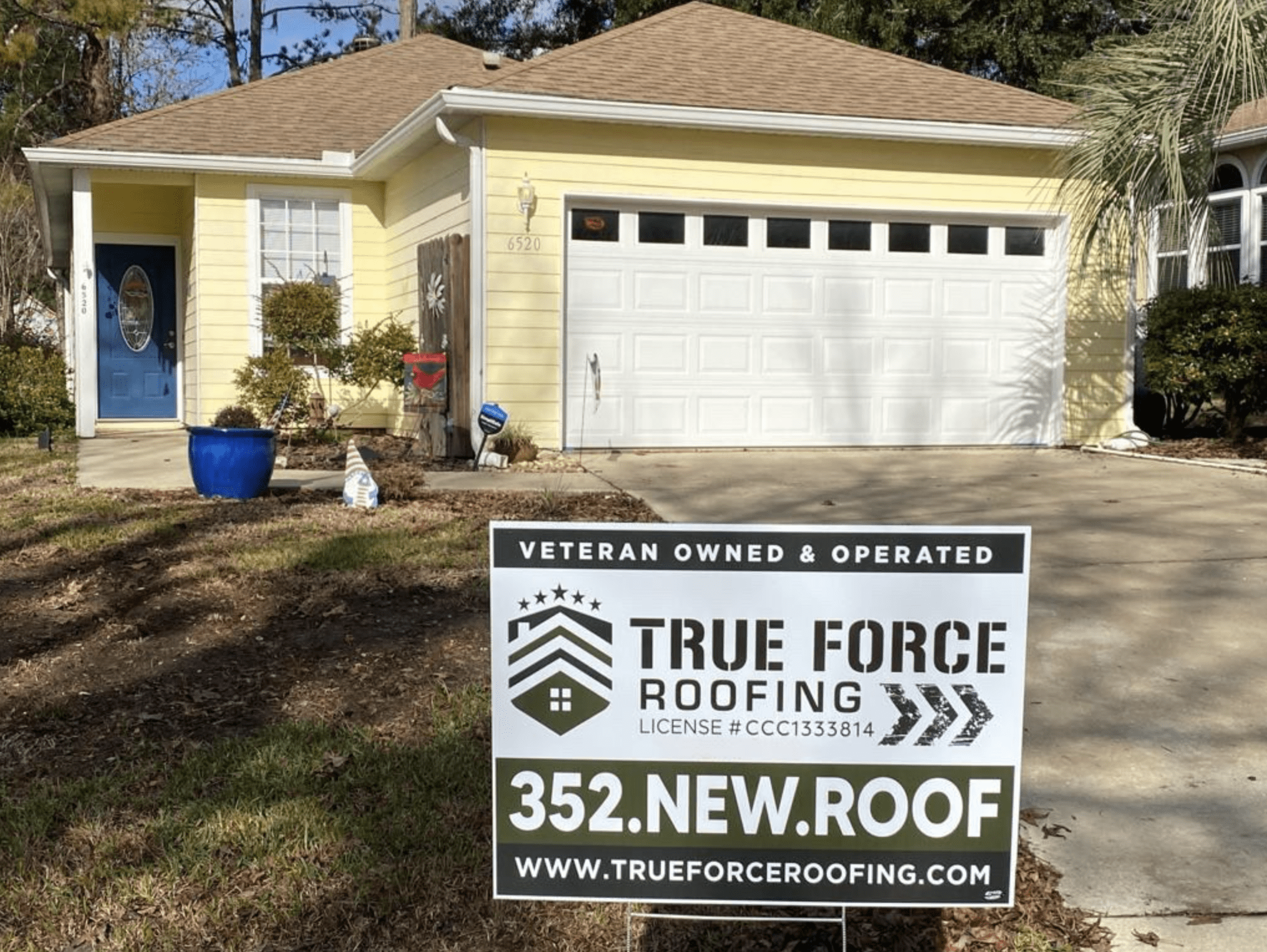 Impeccably installed new roof by True Force Roofing in Gainesville, Florida, showcasing expert craftsmanship and durable materials, ensuring long-lasting protection for your home.